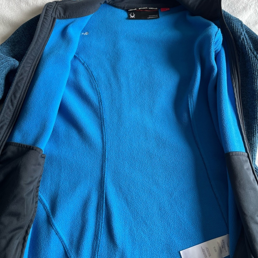 Spyder Women’s Blue Heathered Full-Zip Fleece Jacket L, Gorpcore Layering Piece - Picture 11 of 16